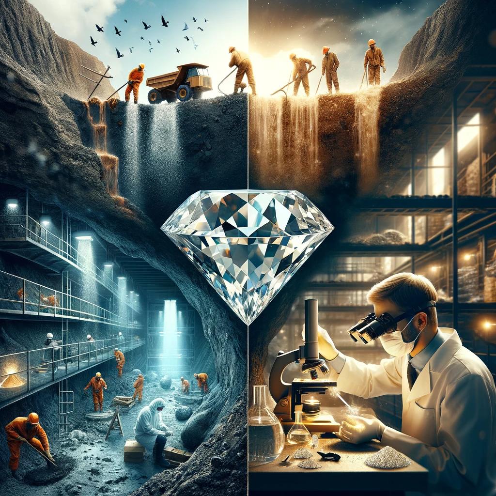 DALL·E 2024-01-23 02.58.18 - Create an image that visually represents the concept of natural diamonds versus lab-grown diam.png.jpg